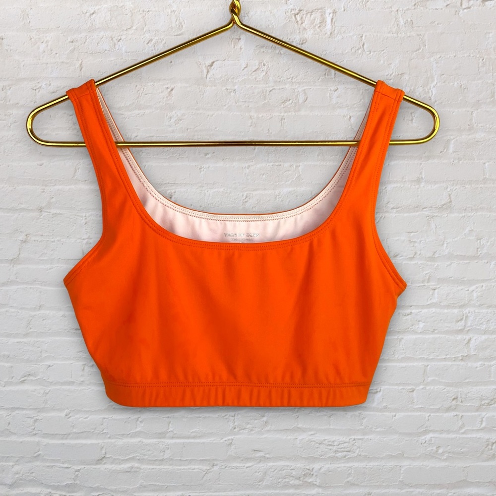 NEW Year of Ours Orange Unlined Crop Top Sports Bra Medium